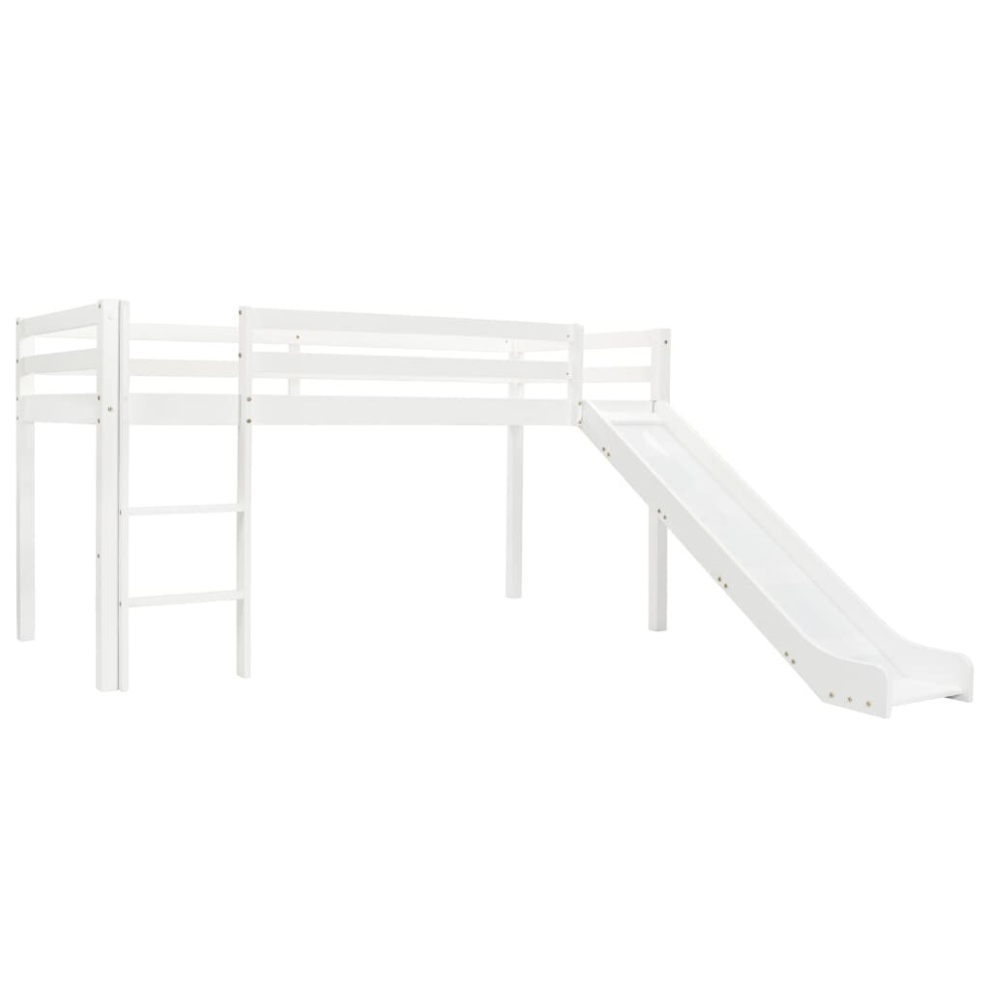vidaXL Children's Loft Bed Frame with Slide & Ladder Pinewood 97x208cm Cot