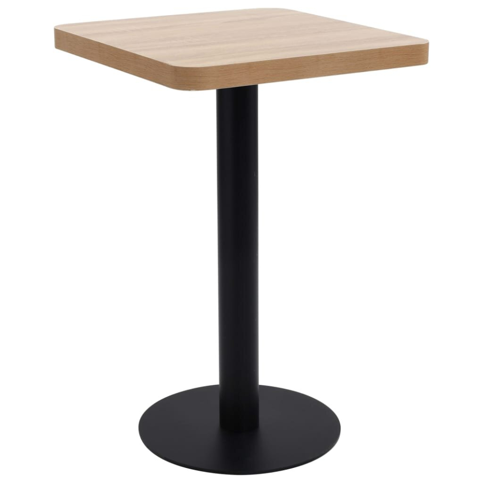 vidaXL Bistro Table Light Brown 50cm MDF Coffee Bar Dinner Dining Desk Stand