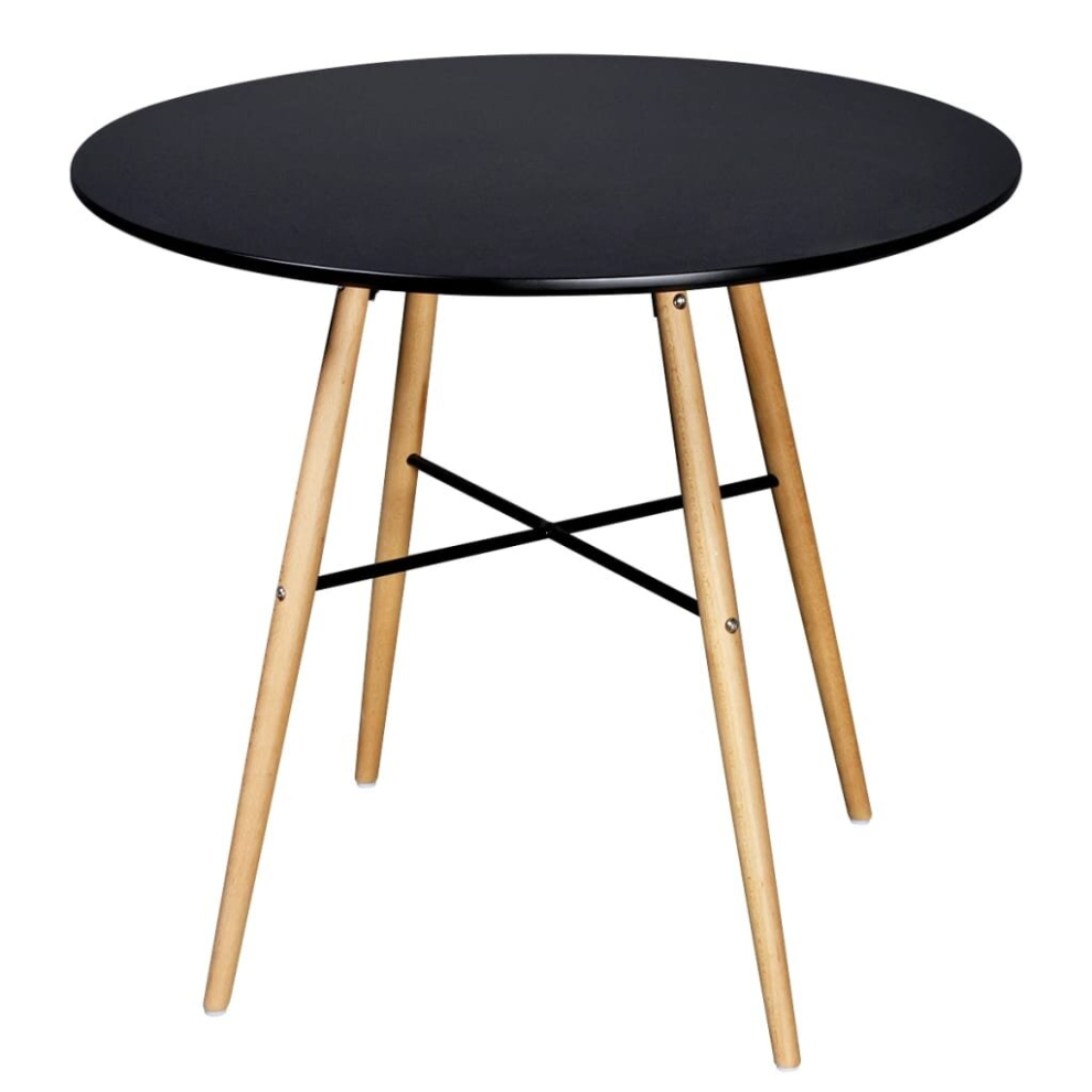 vidaXL Dining Table MDF Round Black Kitchen Living Room Furniture Plant Stand