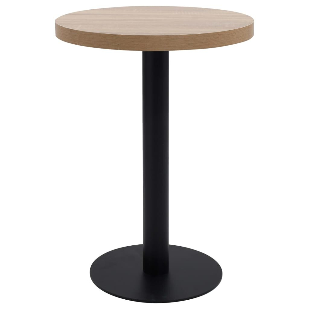 vidaXL Bistro Table Light Brown 60cm MDF Coffee Bar Dinner Dining Desk Stand