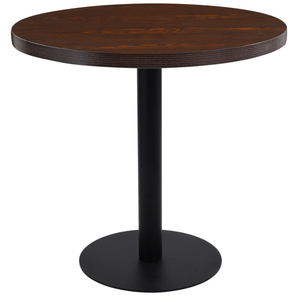 Vidaxl Bistro Table Dark Brown 80Cm Mdf Coffee Bar Dinner Dining Desk Stand