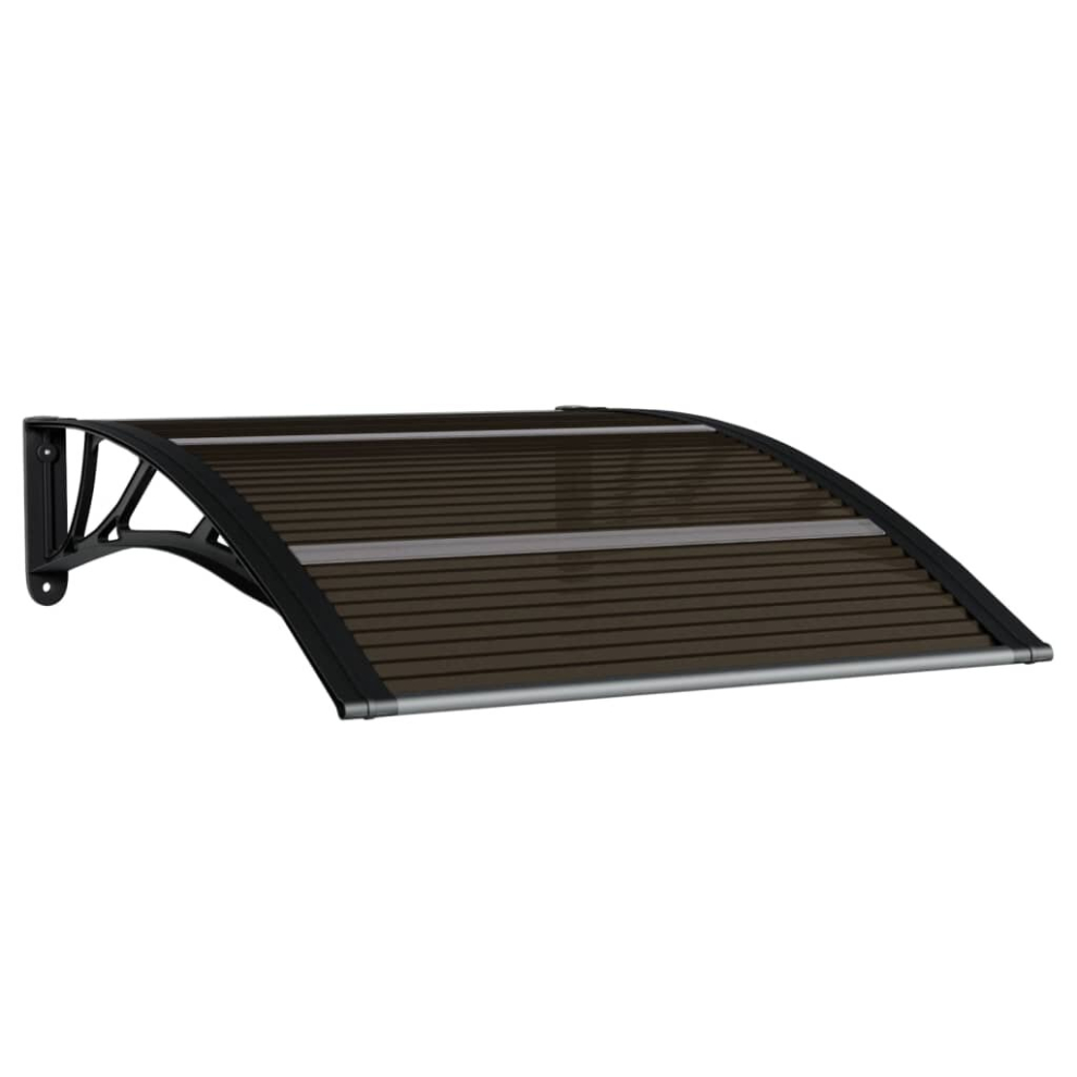 vidaXL Door Canopy Window Outdoor Awning Rain Shelter Roof Black Polycarbonate