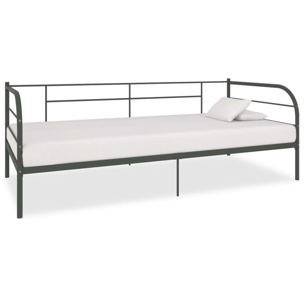 vidaXL Daybed Frame Grey Metal 90x200cm Bedroom Dorm Guest Room Furniture