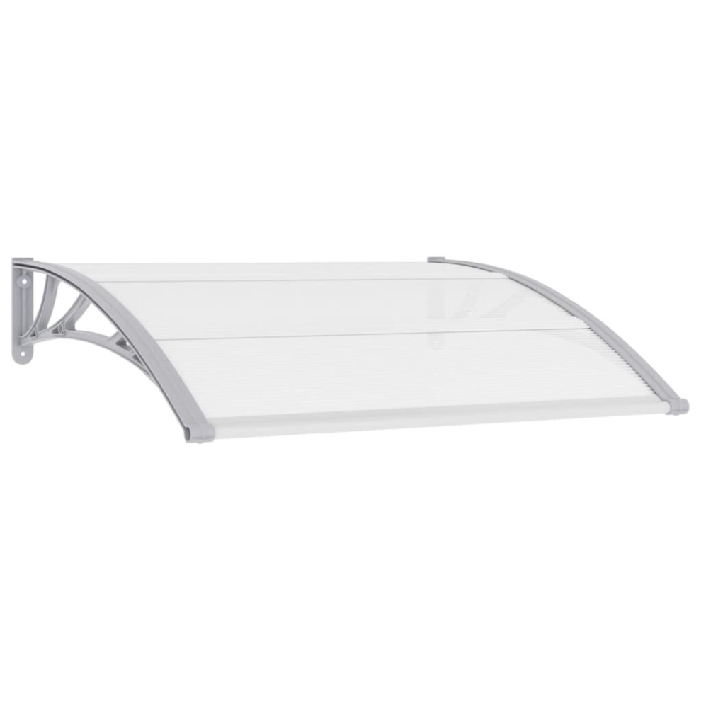 vidaXL Door Canopy Window Outdoor Awning Rain Shelter Grey and Transparent PC