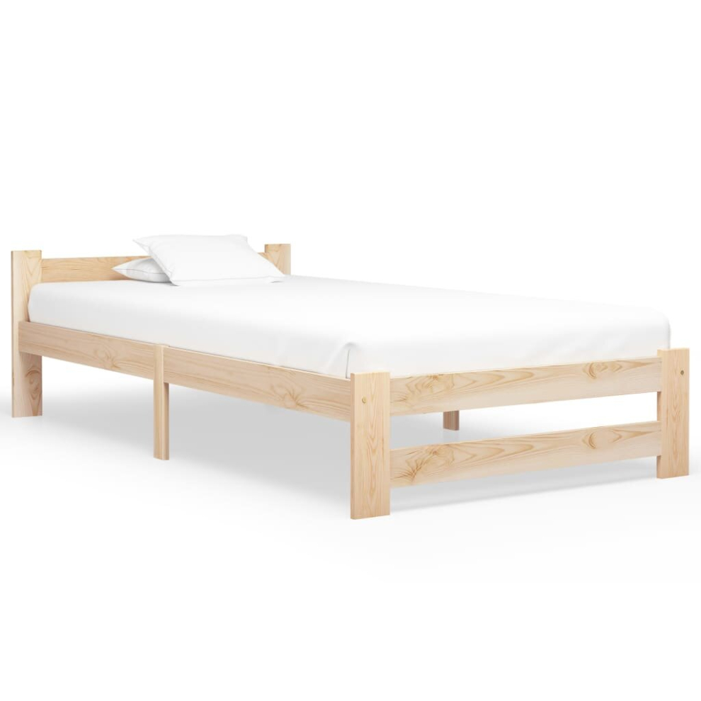 Vidaxl Bed Frame Solid Pine Wood 100X200 Cm Bedroom Furniture Single Size Home