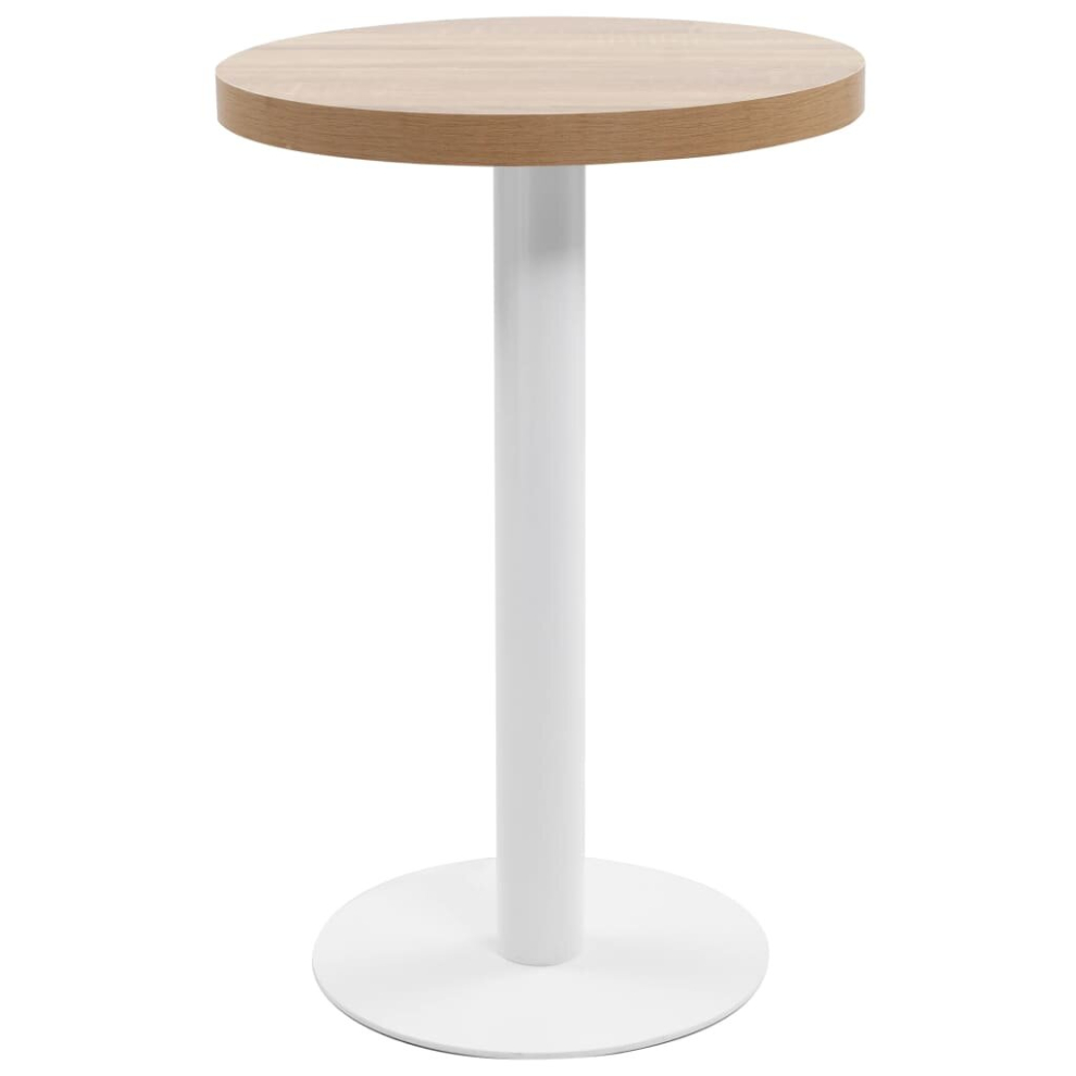 vidaXL Bistro Table Light Brown 50cm MDF Coffee Bar Dinner Dining Desk Stand