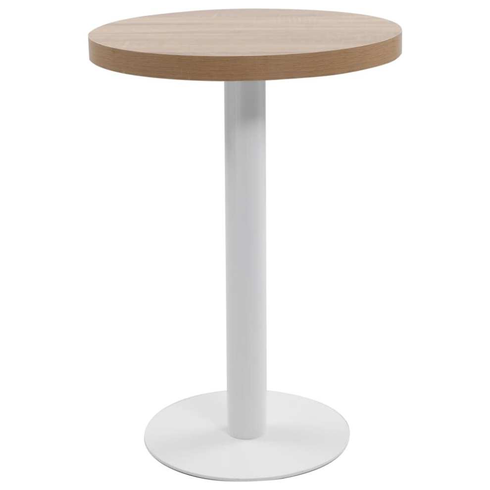 vidaXL Bistro Table Light Brown 60cm MDF Coffee Bar Dinner Dining Desk Stand