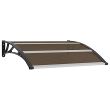 vidaXL Door Canopy Black 120x100 cm Polycarbonate Rain Shelter with ABS Brackets Includes Installation Hardware 45633