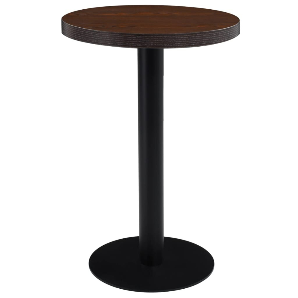 Vidaxl Bistro Table Dark Brown 50Cm Mdf Coffee Bar Dinner Dining Desk Stand