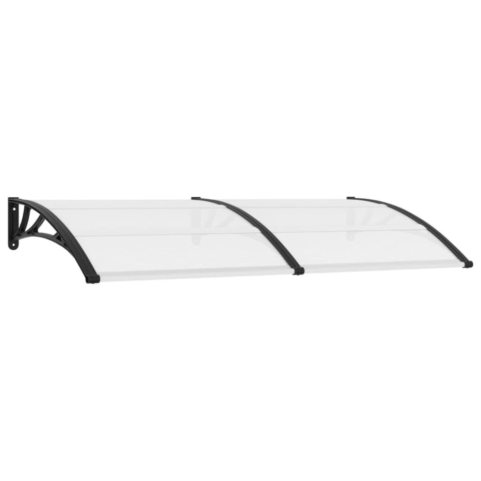 vidaXL Door Canopy Window Outdoor Awning Rain Shelter Black and Transparent PC