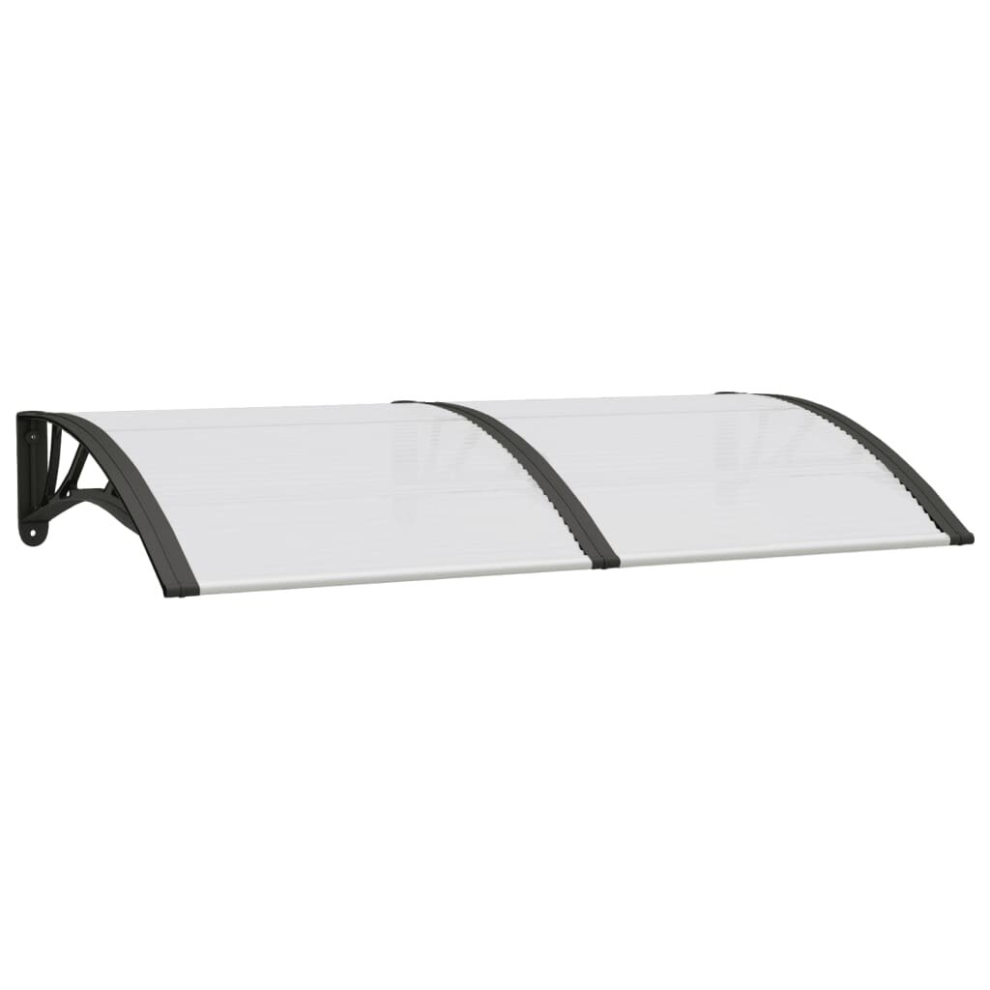 vidaXL Door Canopy Black and Transparent 150x80 cm Polycarbonate Rain Cover