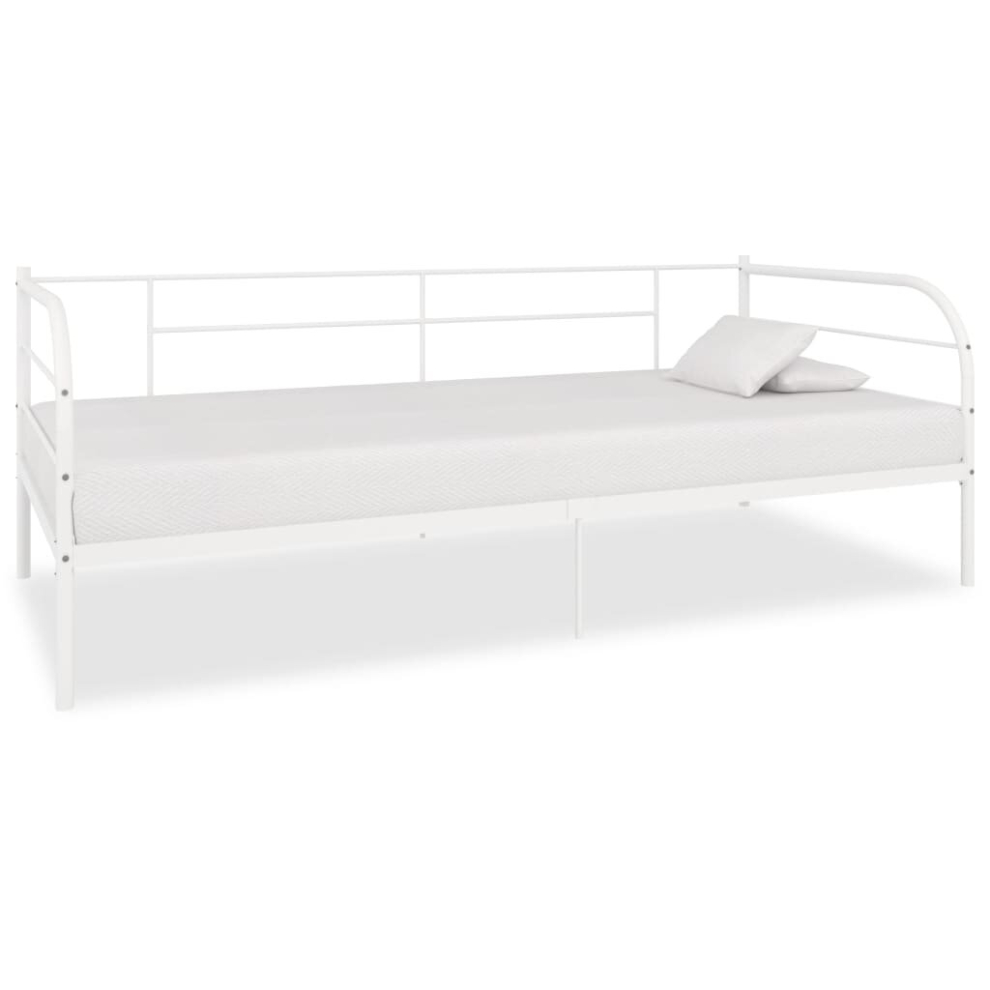 vidaXL Daybed Frame White Metal 90x200cm Bedroom Dorm Guest Room Furniture