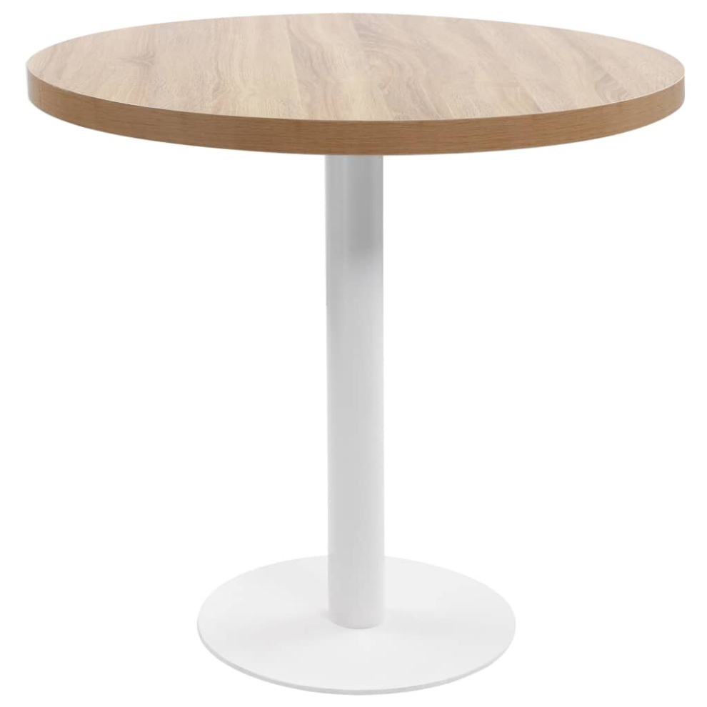 vidaXL Bistro Table Light Brown 80cm MDF Coffee Bar Dinner Dining Desk Stand