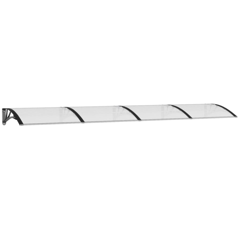 vidaXL Door Canopy Window Outdoor Awning Black and Transparent Polycarbonate