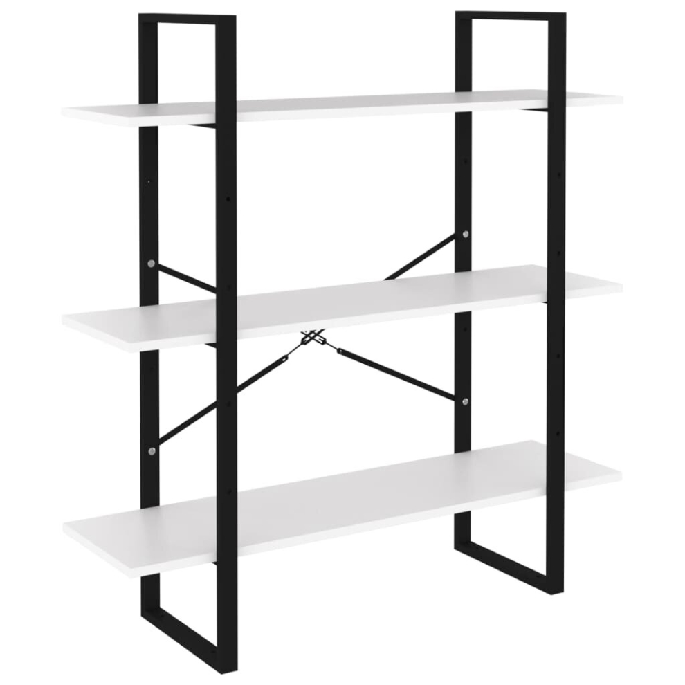 Vidaxl Book Cabinet White Engineered Wood Organiser Bookcase Standing Shelf