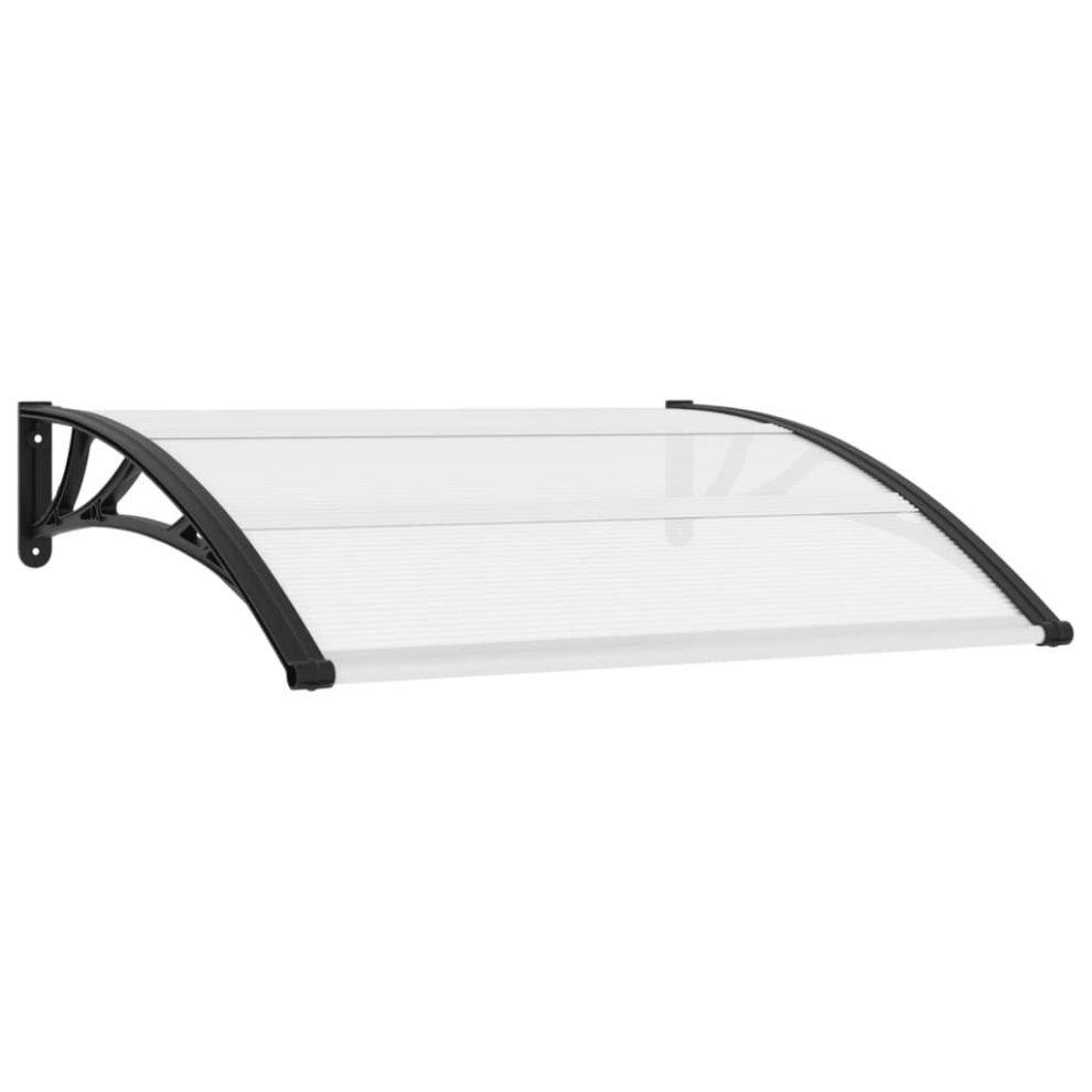 vidaXL Door Canopy Window Outdoor Awning Rain Shelter Black and Transparent PC
