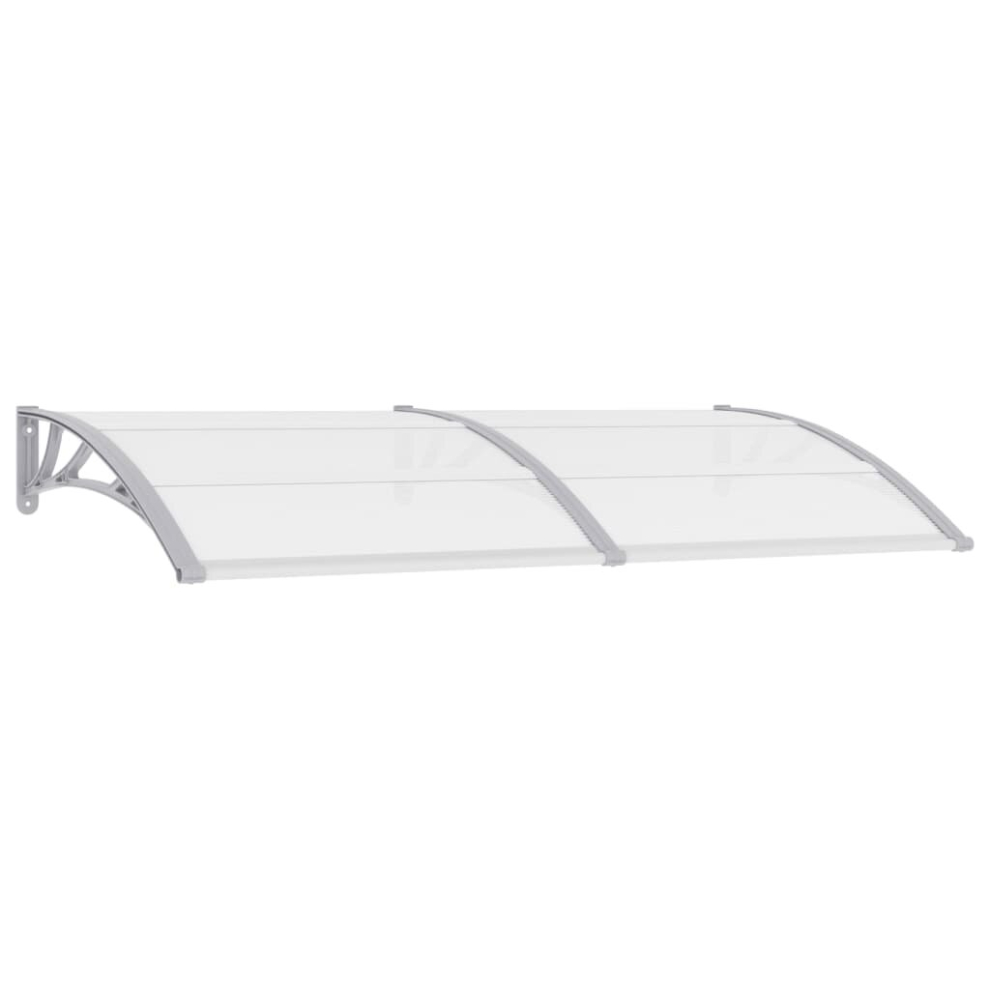 vidaXL Door Canopy Window Outdoor Awning Rain Shelter Grey and Transparent PC