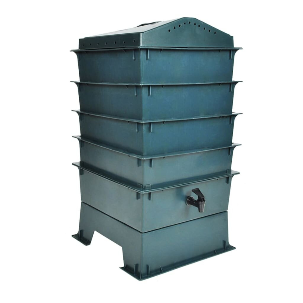 vidaXL Eco-friendly 4-Tray Worm Factory Composter Waste Bin System Gardening