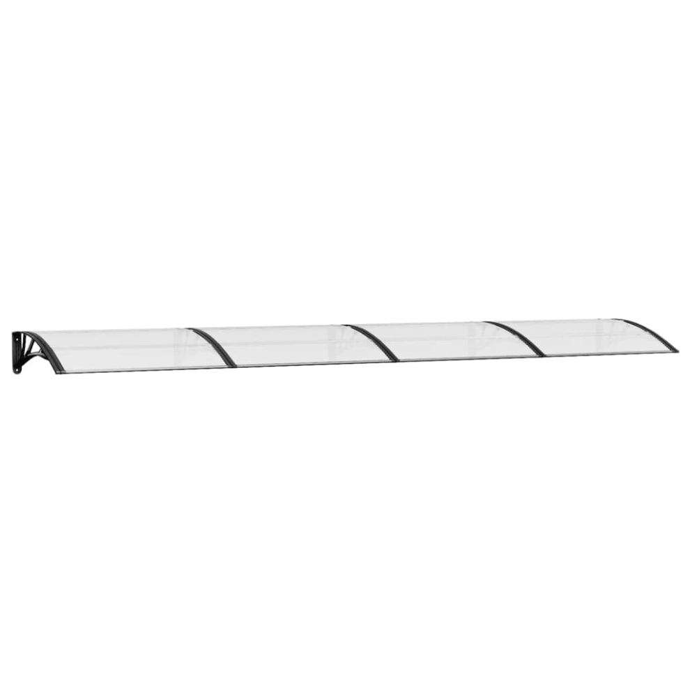 vidaXL Door Canopy Window Outdoor Awning Black and Transparent Polycarbonate