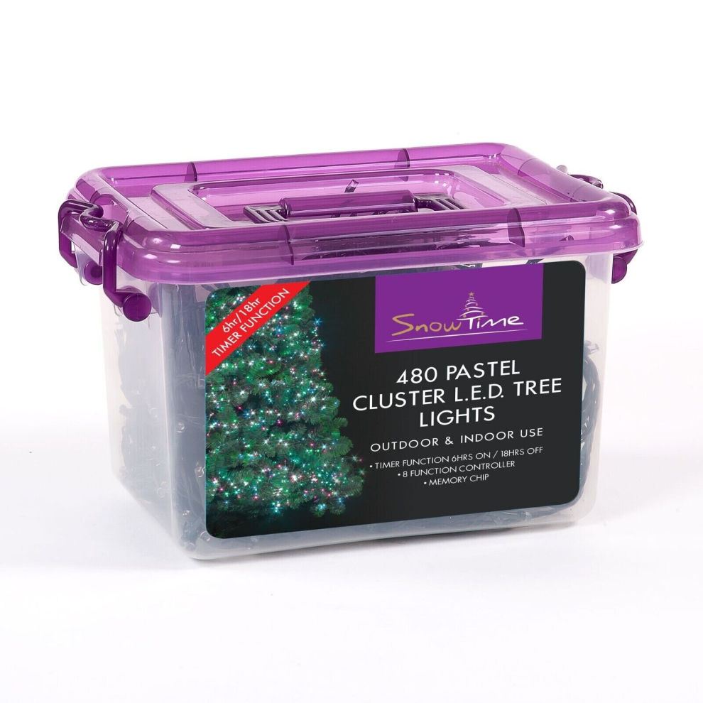 Snow Time Led Christmas String Lights - 480 Cluster Pastel