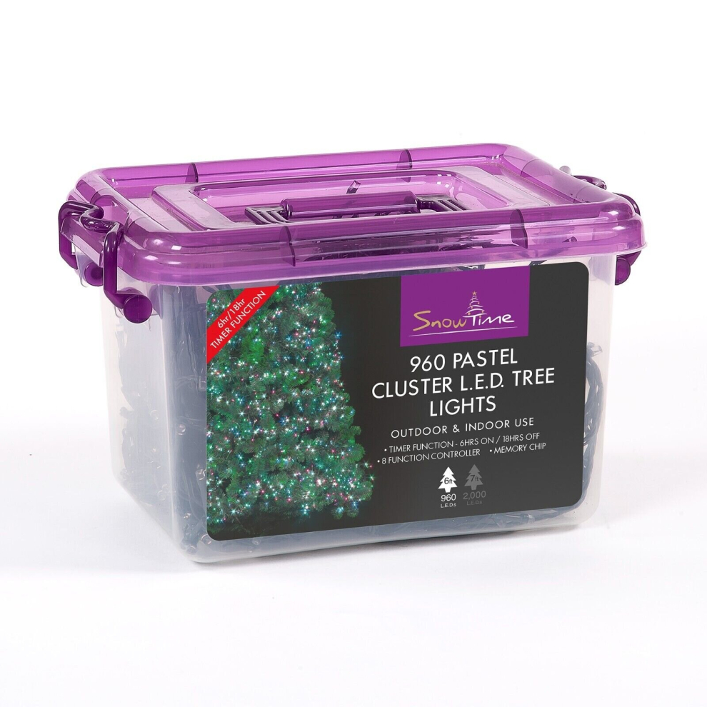 Snow Time Led Christmas Lights Cluster Pastel Colour In/Outdoor Use! - 960 Cluster