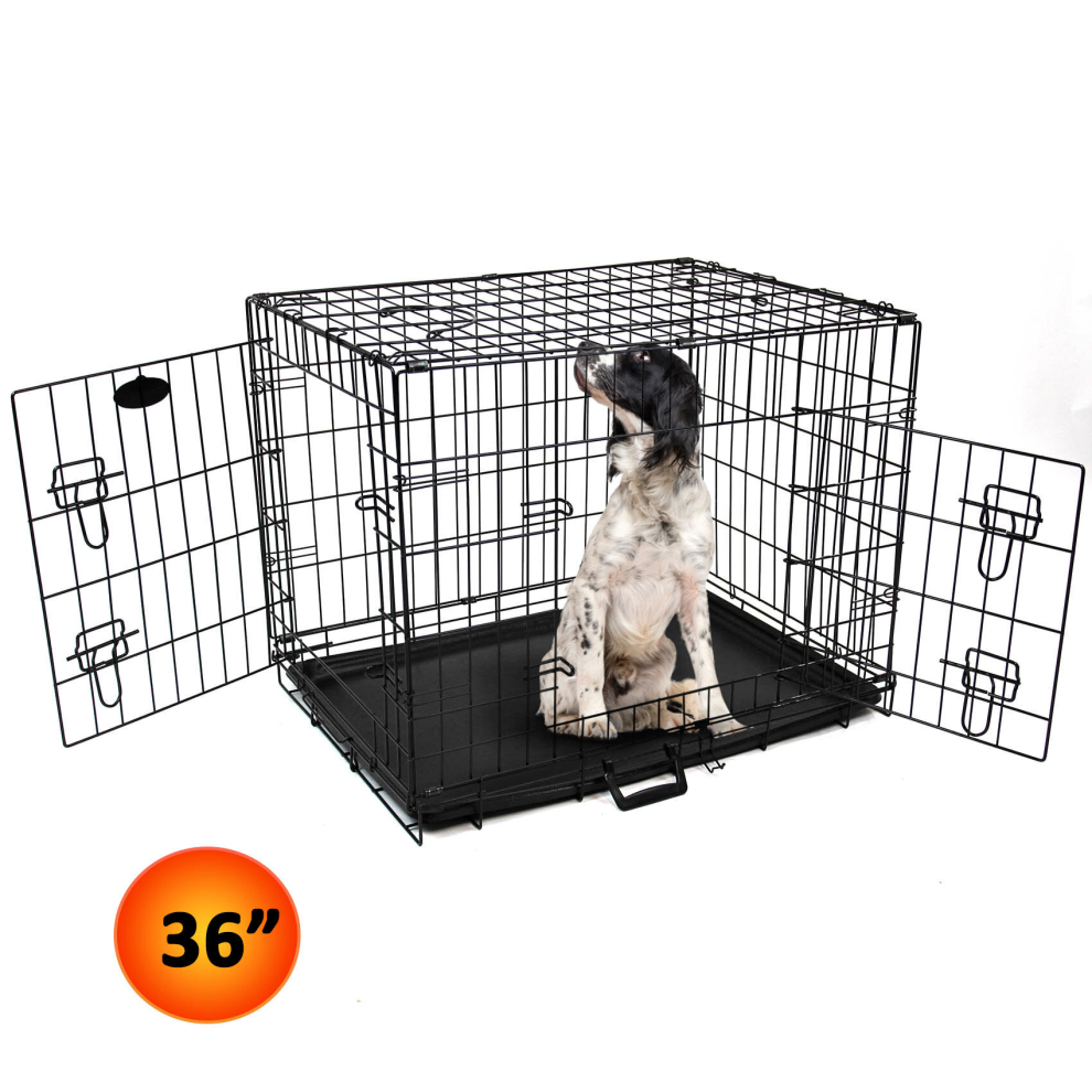 Dog Heavy duty Metal Training Cage in Black 36in Actiaspet 21516