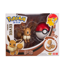 (Eevee With Box) Original Box Pokemon 12 Styles Pokeball Deformation Toy Set Anime Figure