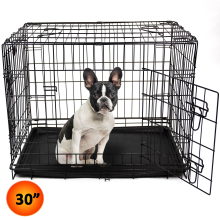 Actiaspet 30 inch dog metal cage in black with two opening doors 21048