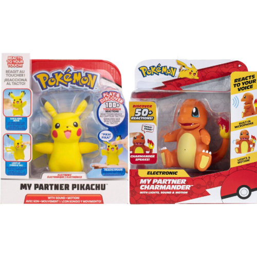 Pokémon (pika char 2PCS) WCT Pokemon Electronic Interactive My Partner Pikachu- Charmander-Reacts