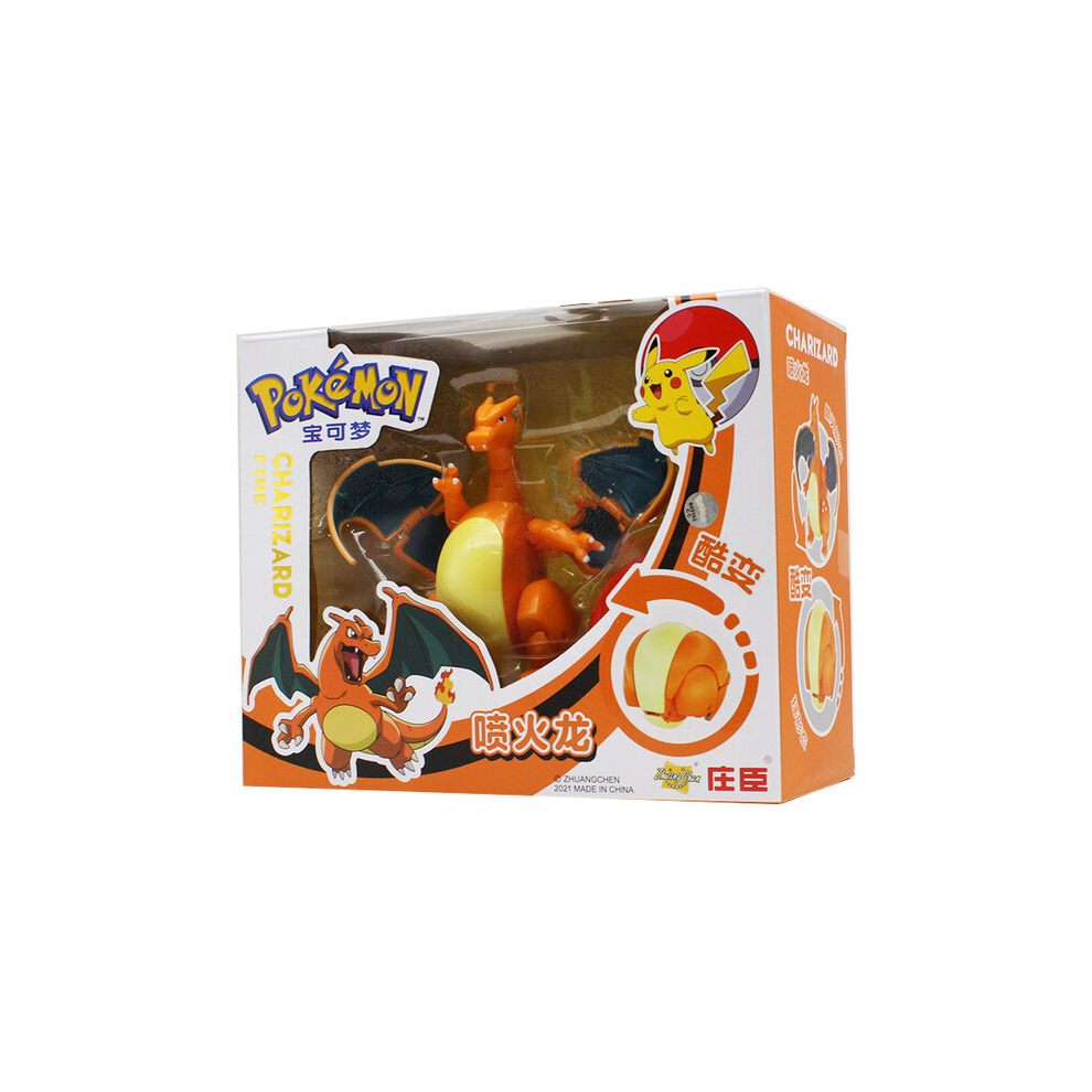 (Charizard With Box) Genuine Pokemon WCT Battle Feature Figures Pet Elf Ball Belt Retractable