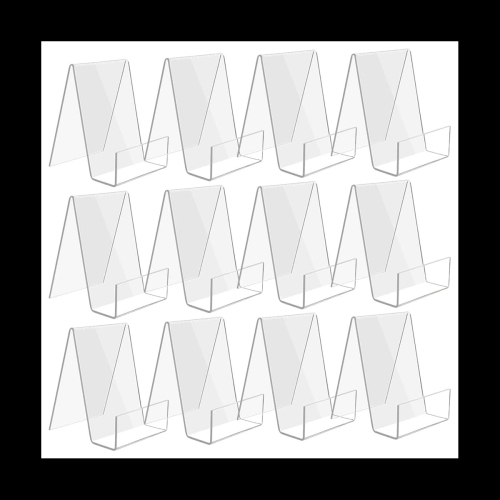 Spactz 12 Pack Acrylic Book Stand, Clear Book Holder, Small Acrylic