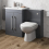 600mm Bathroom Vanity Unit Basin Concealed Cistern Toilet WC Gloss Grey Modern 1