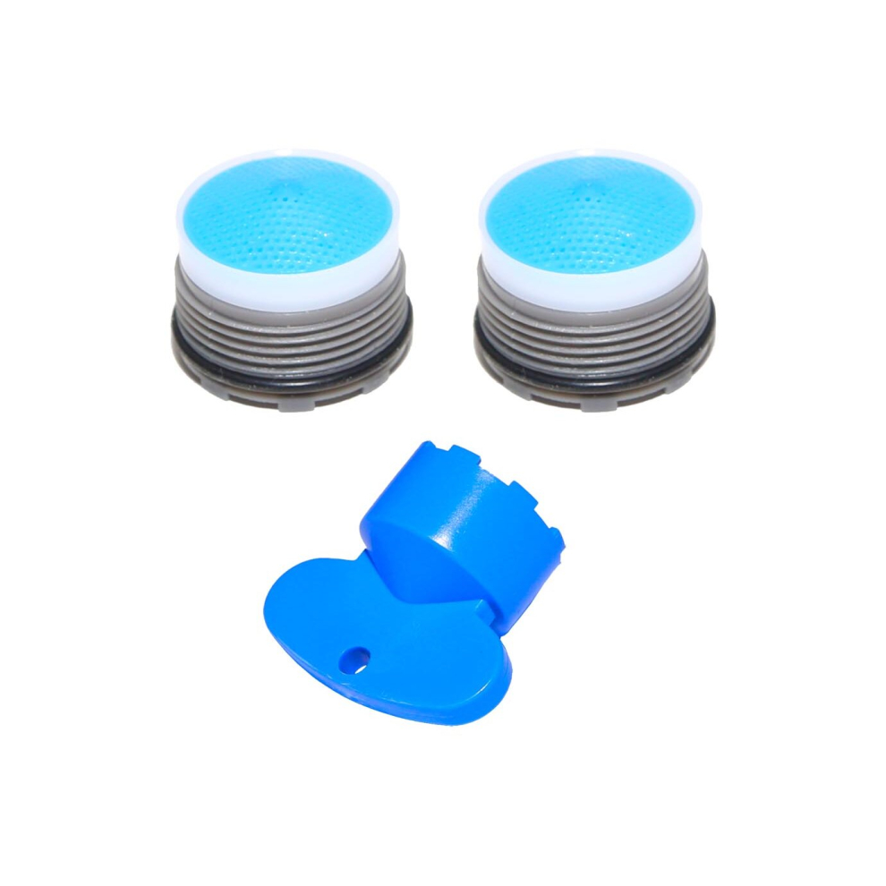 Lowenergie (2 Pack Plus 1 Key) Tap Aerator Water & Energy Saving, Replacement Core Flow Restrictor, Reduce Bills 18.5Mm 4 Per Minute +1 Key
