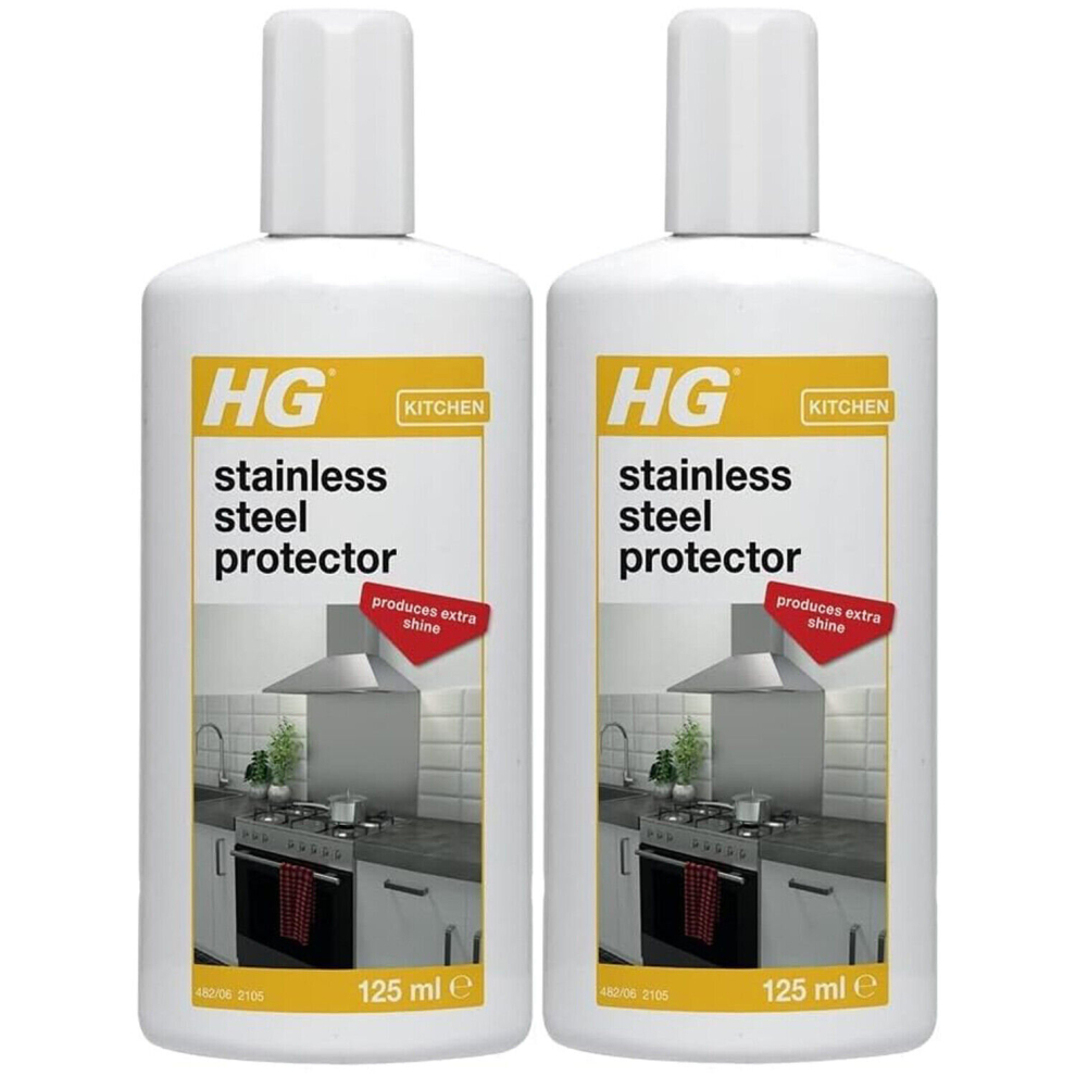 2 x HG Stainless Steel Protector Quick Shine And Polish Finish - 125ml