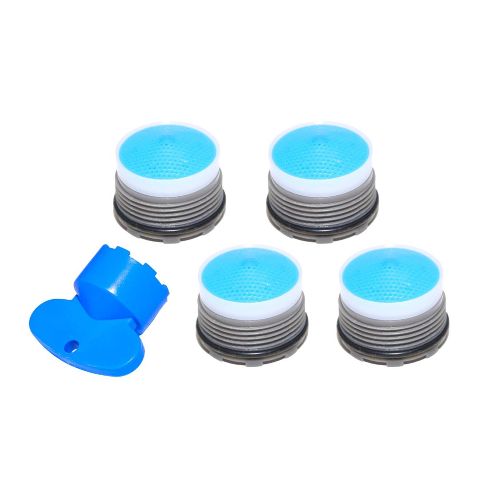Lowenergie (4 Pack Plus 1 Key) Tap Aerator Water & Energy Saving, Replacement Core Flow Restrictor, Reduce Bills 18.5Mm 4 Per Minute +1 Key