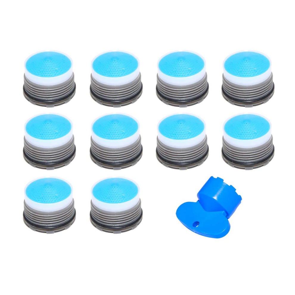 (10 Pack Plus 1 Key) Tap Aerator Water & Energy Saving, Replacement Core Flow Restrictor, Reduce Bills 18.5Mm 4 Per Minute +1 Key 664404705383