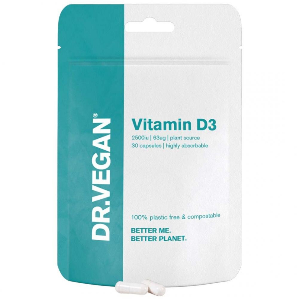 Dr.vegan Light/Green/Brown Vitamin D3 30 Capsules - Image 4