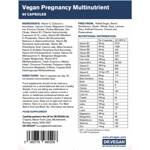 DR.VEGAN Pregnancy Multinutrient 60's 2