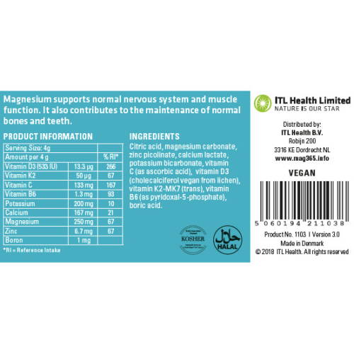MAG365 MAG 365 Bone Formulation Plus Calcium 210g 2