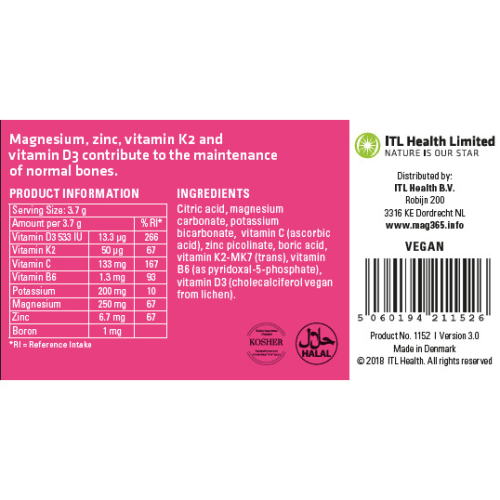 MAG365 MAG 365 Bone Formulation Natural 180g 2