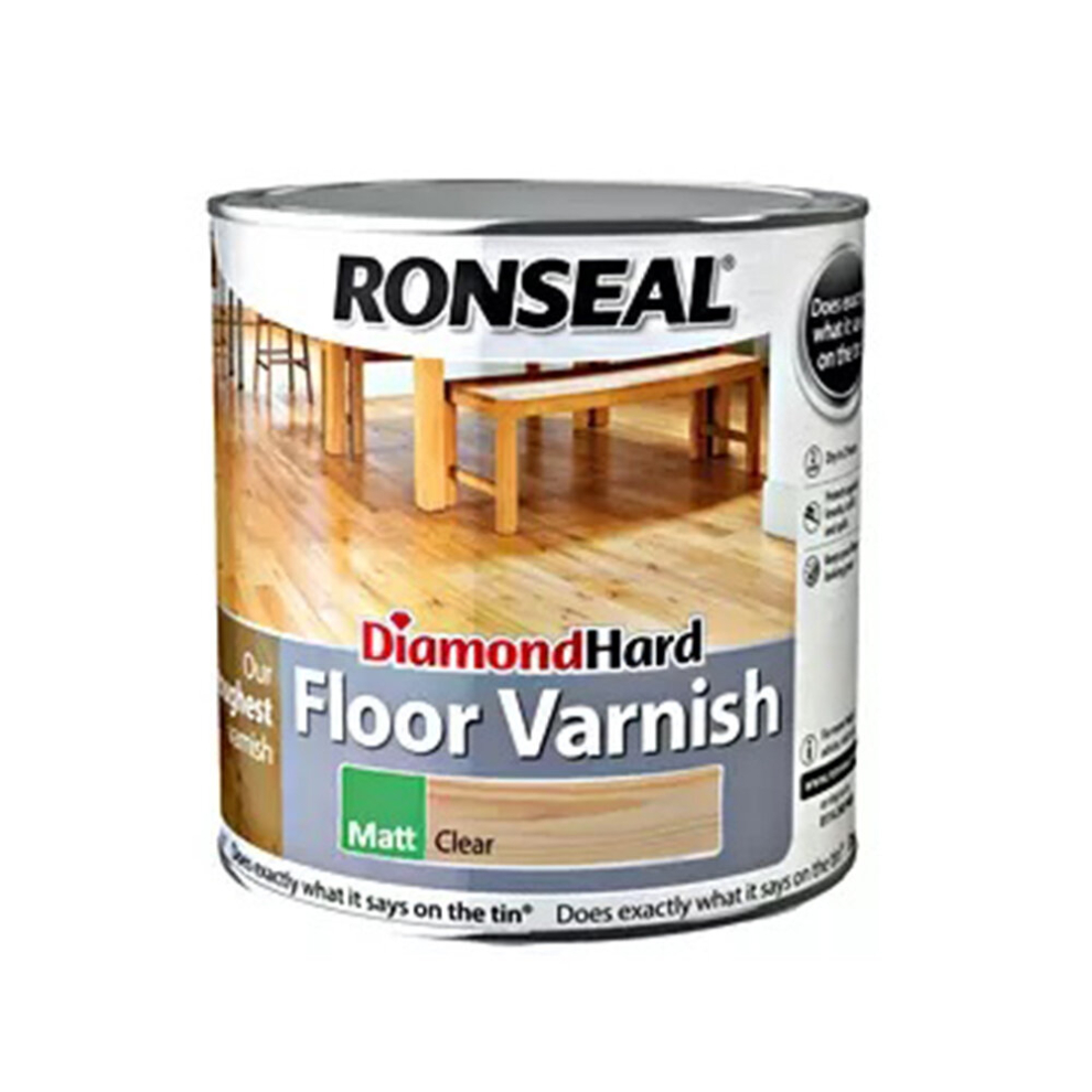 Ronseal Diamond Hard Floor Varnish, Matt - Clear 5L