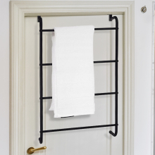 4 Tier Metal Over Door Towel Rail Rack Hanger Holder Bathroom Storage Organizer