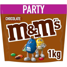 M&M'S Milk Chocolate Party Bulk Bag, Chocolate Gift & Movie Night Snacks, 1kg