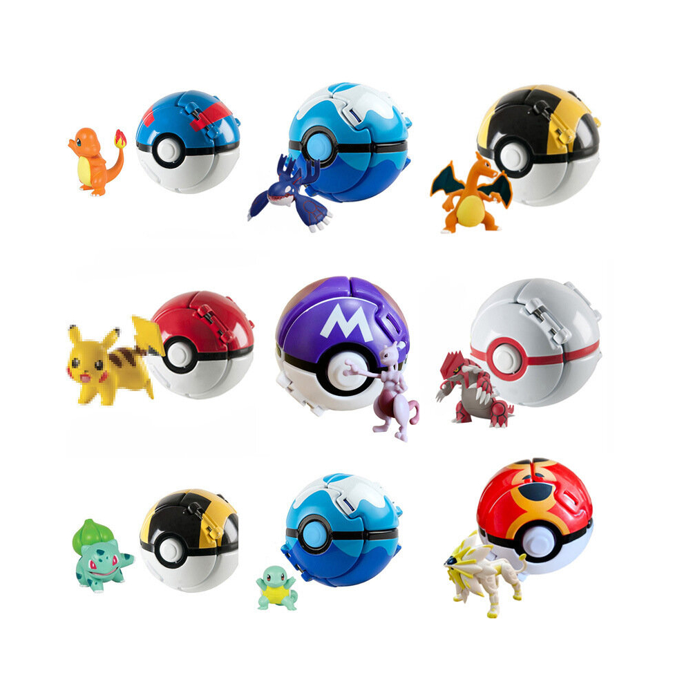 Pokemon Ball Toys Action Figures Pikachu Charmander Charizard Squirtle ...