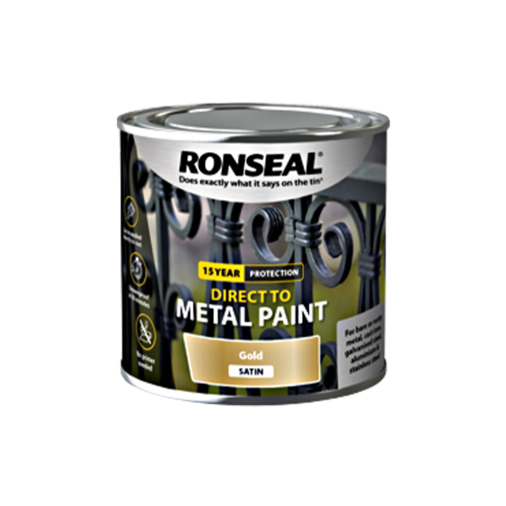 Direct To Metal Paint Gold Satin 250ml