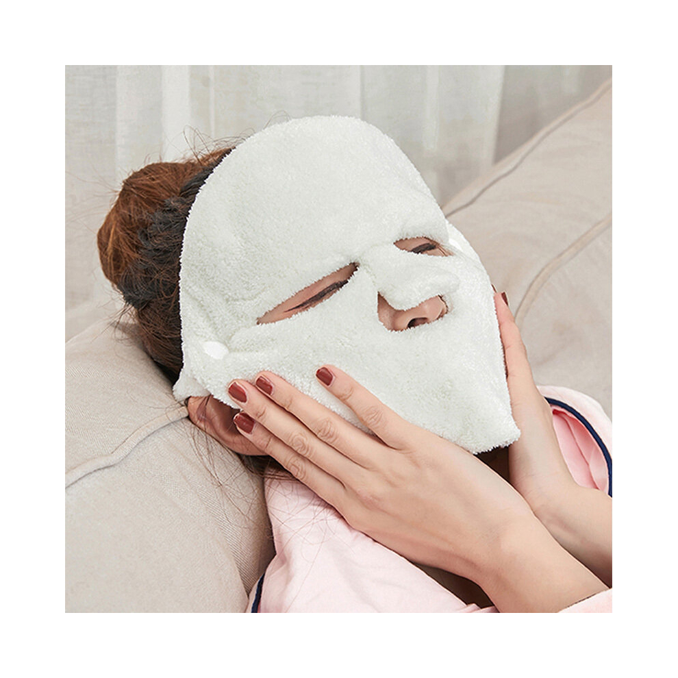 Coral Fleece Hot Compress Towel Reusable Spa Facial Towels Mask With Belt Wide Range Of Uses Hot Steamer Facial Mask Skin Care