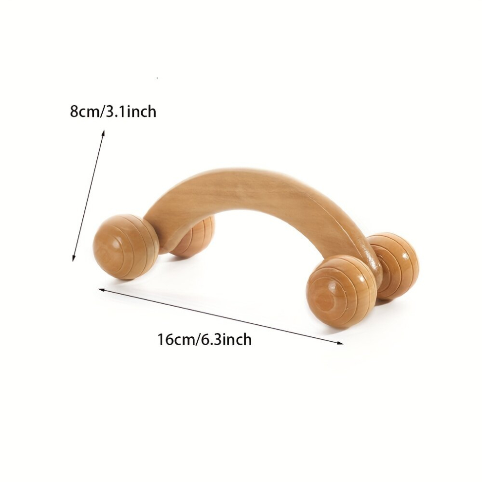 1pc Functional Wooden Massage Roller for Neck Arms Back Waist Thighs Helps Ease Muscle Tension and Promote Circulation
