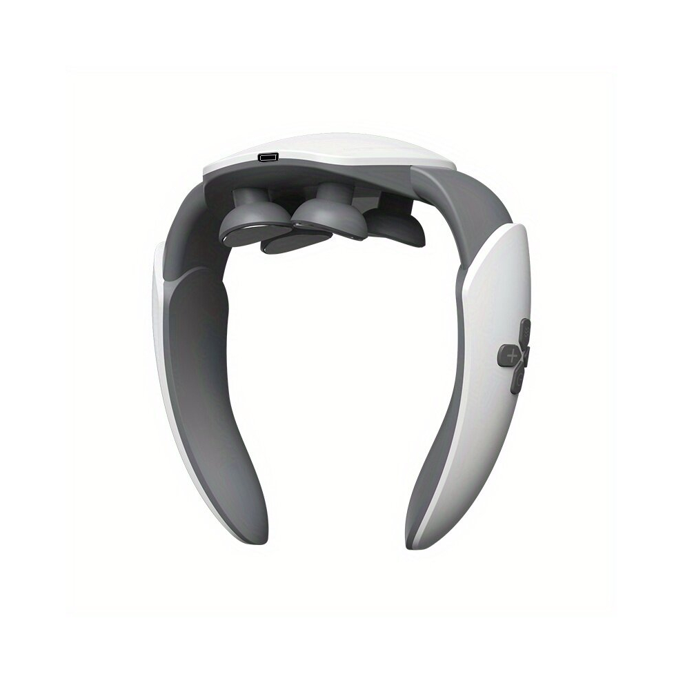 White Intelligent Pulse Cervical Spine Massager With Constant Temperature And Hot Compress Home Neck Massage Device For Head And Neck Gift For Men And Women