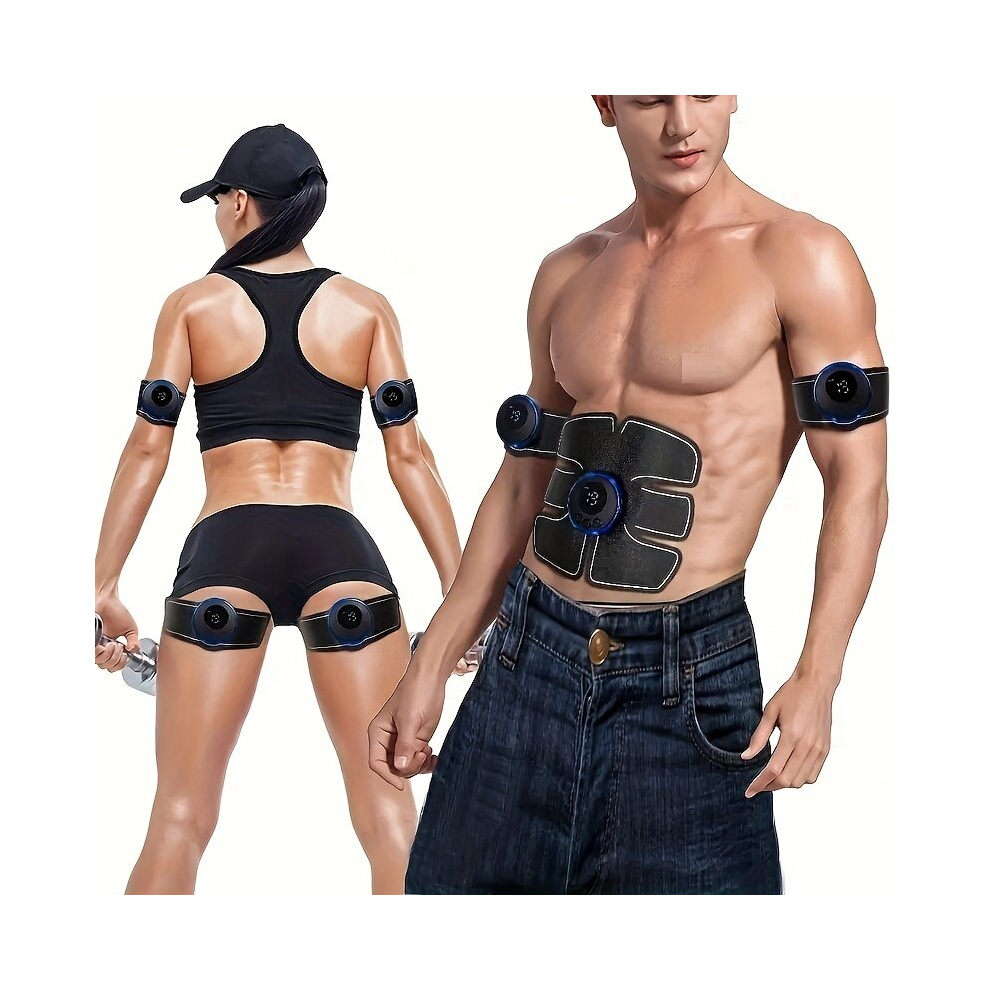 Unisex Multicoloured Abs Stimulator Muscle Toner Portable Muscle Trainer Intelligent Fitness Apparatus For Men Woman Abdomen Arm Home Office Exercise Ab Workouts