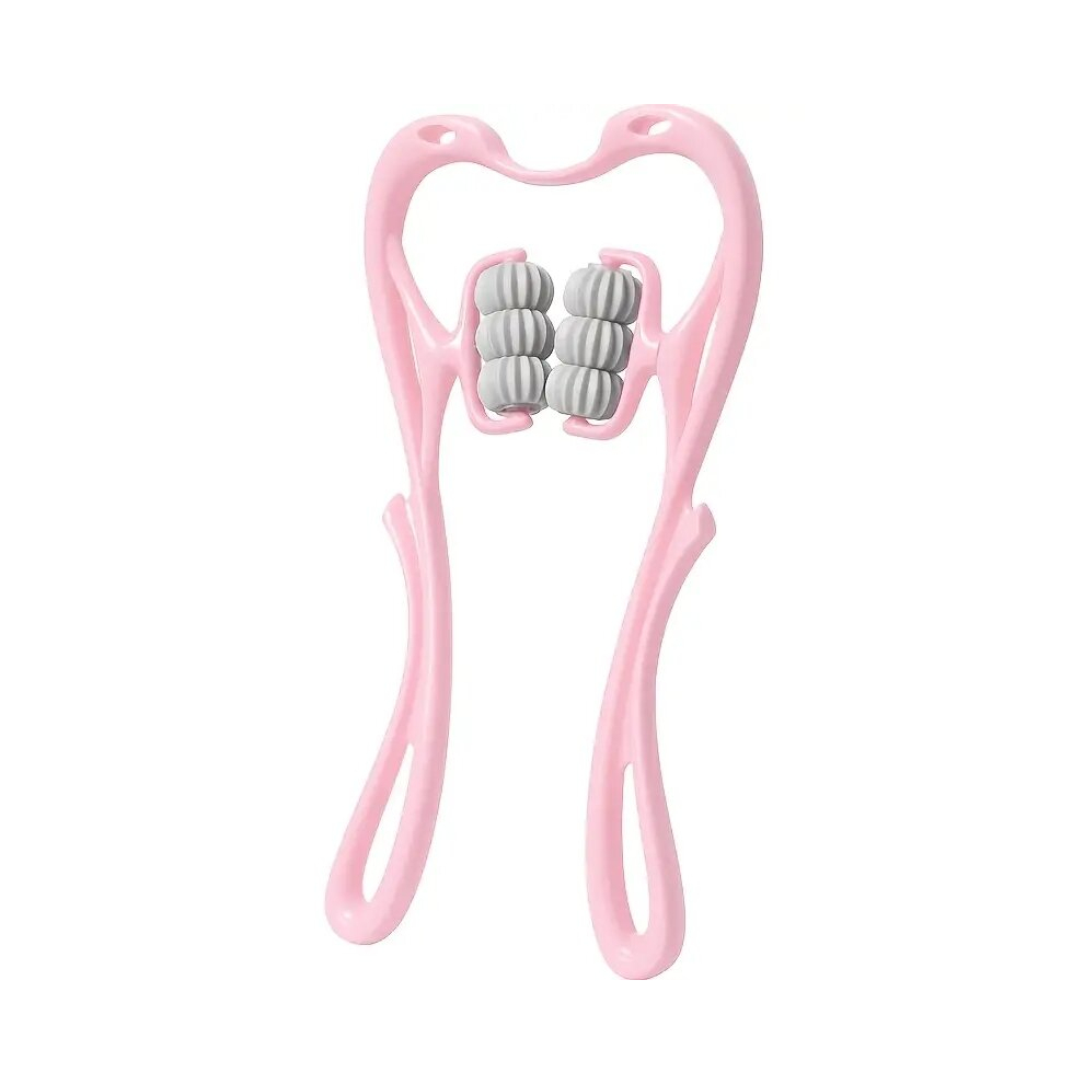 Pink Handheld Neck Massage Roller Relaxing Trigger Point Roller For Legs Waist Neck And Shoulders